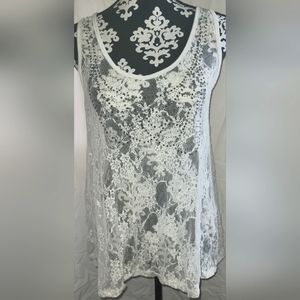 White lace top with studs
